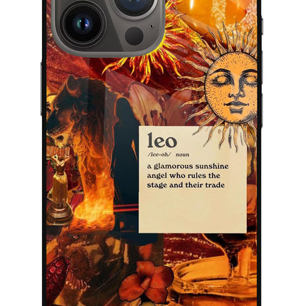 Leo Zodiac iPhone 13 Pro Glass Case Back Cover by Casekaro