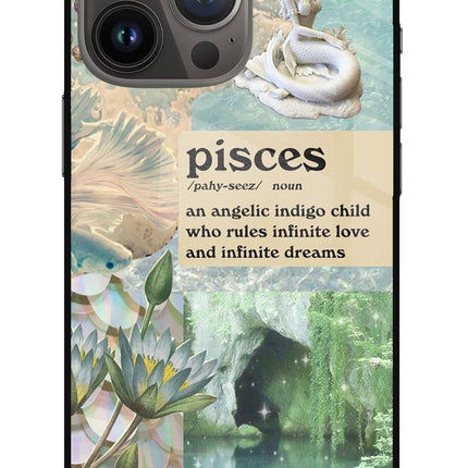 Pisces Zodiac iPhone 13 Pro Glass Case Back Cover by Casekaro