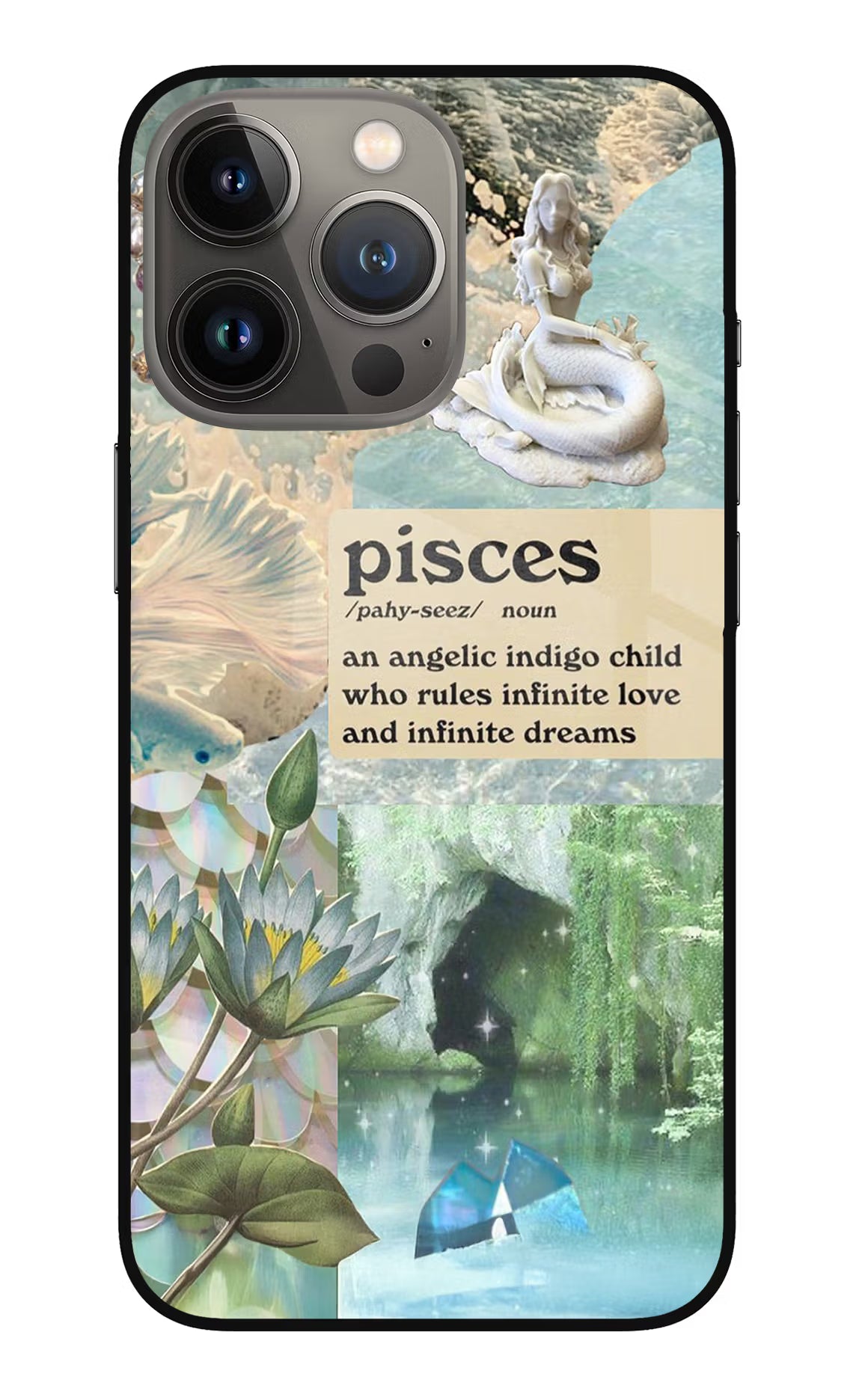 Pisces Zodiac iPhone 13 Pro Glass Case Back Cover by Casekaro