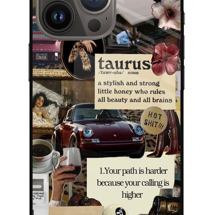 Taurus Zodiac iPhone 13 Pro Glass Case Back Cover by Casekaro