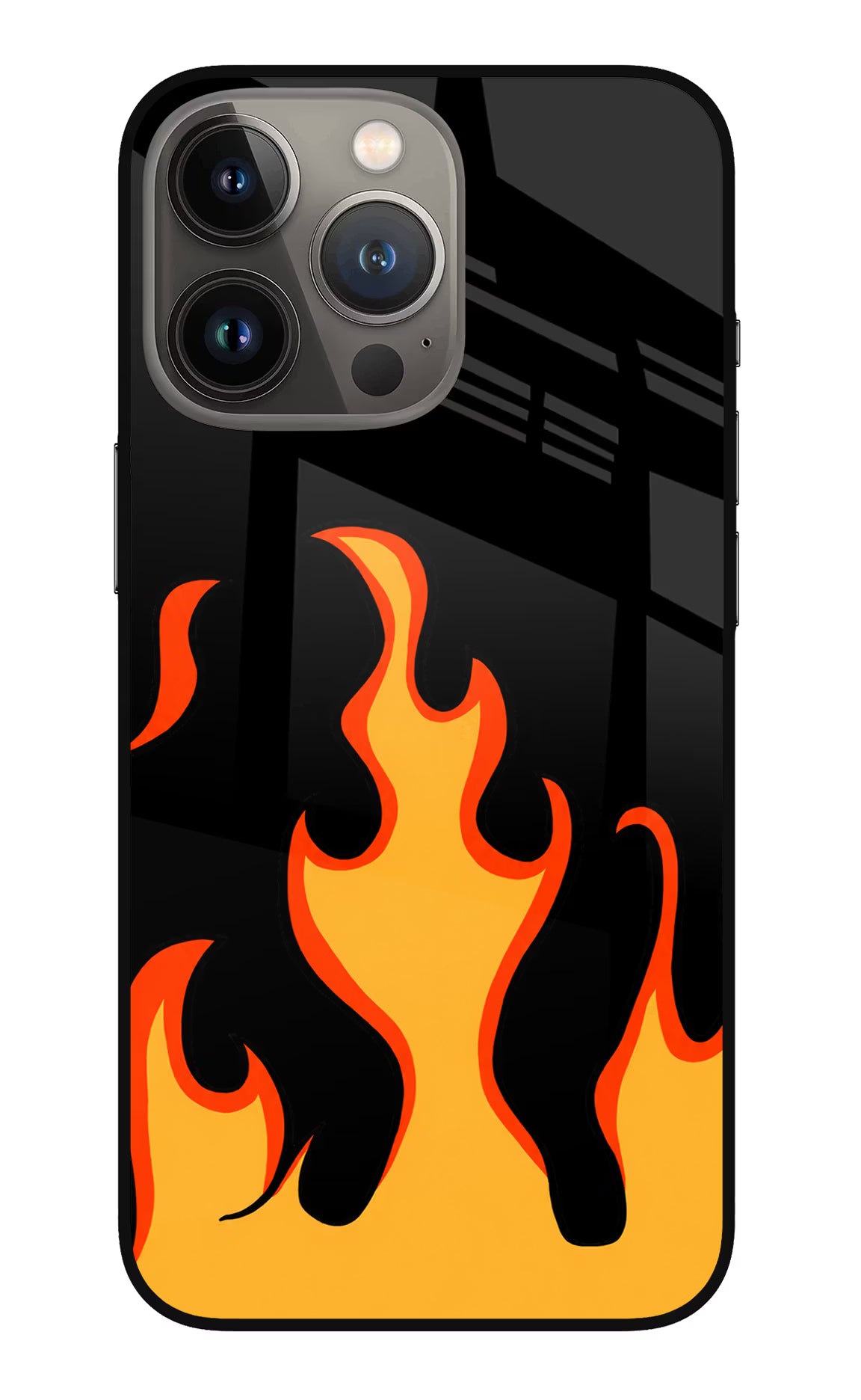 Fired Up – Black iPhone 13 Pro Glass Case