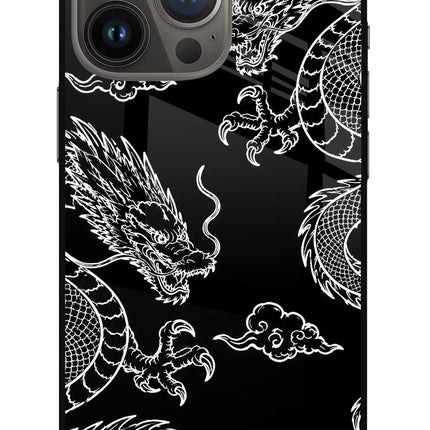 Twin Dragons iPhone 13 Pro Glass Case Back Cover by Casekaro