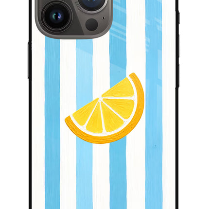 Summer Lemon iPhone 13 Pro Glass Case Back Cover by Casekaro