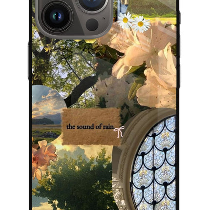 Rain iPhone 13 Pro Glass Case Back Cover by Casekaro