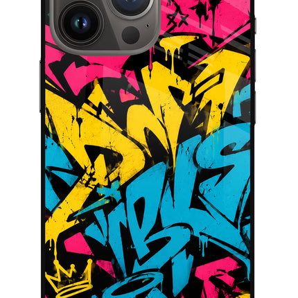Graffiti Vibe iPhone 13 Pro Glass Case Back Cover by Casekaro