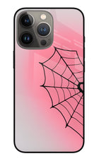 Pink Web iPhone 13 Pro Glass Case Back Cover by Casekaro