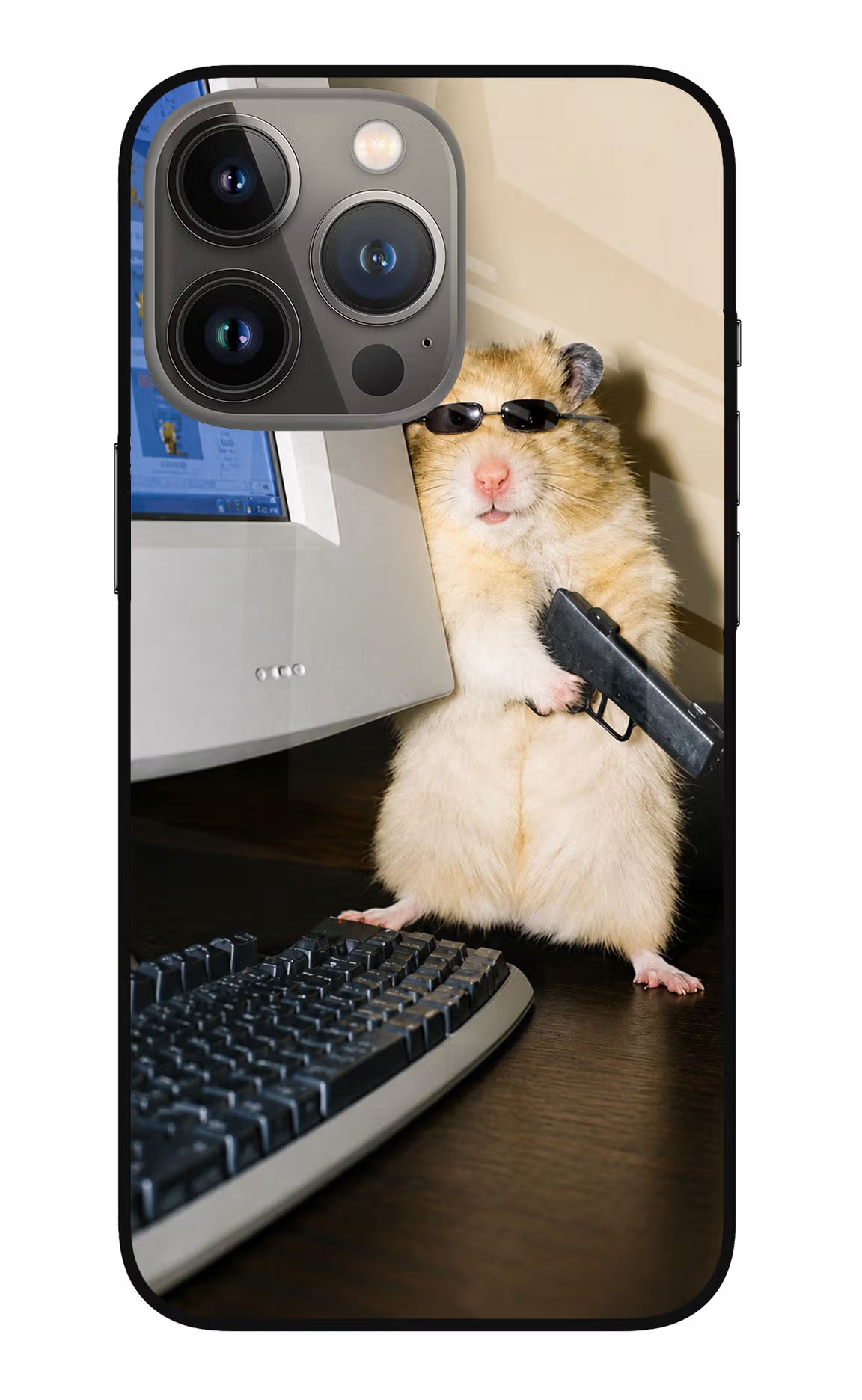 Hacker Hamster iPhone 13 Pro Glass Case