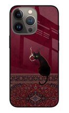 Midnight Cat iPhone 13 Pro Glass Case