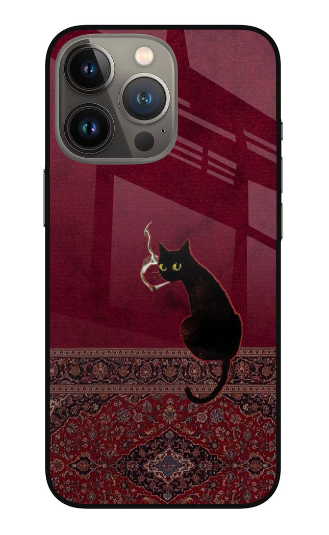 Midnight Cat iPhone 13 Pro Glass Case