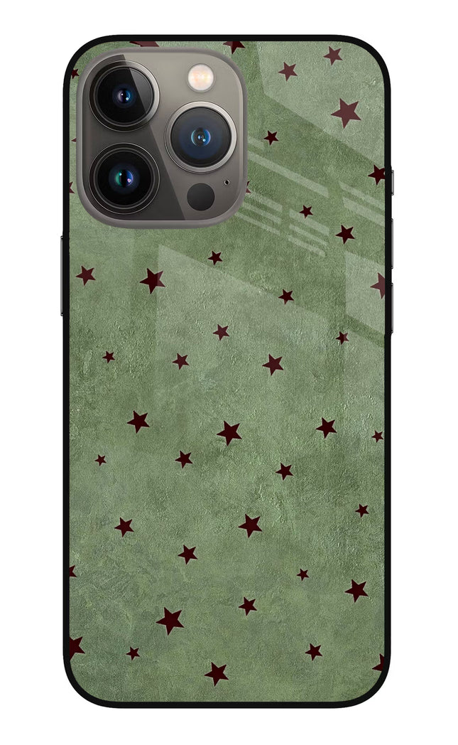 Green Stars iPhone 13 Pro Glass Case