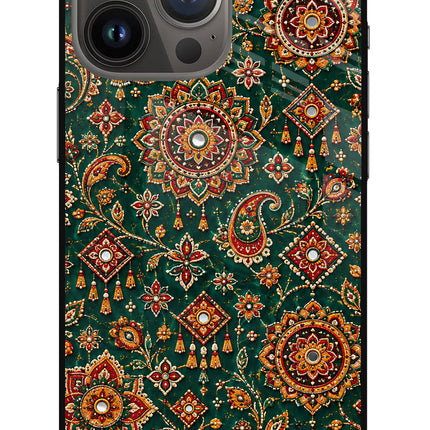 Green Pataka iPhone 13 Pro Glass Case