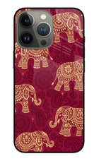Maroon Elephant iPhone 13 Pro Glass Case