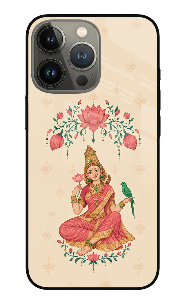 Goddess Lakshmi iPhone 13 Pro Glass Case