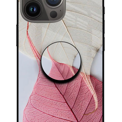 White Pink Leaf iPhone 13 Pro Pop Case by Casekaro