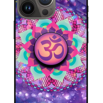 Om Purple iPhone 13 Pro Glass Case