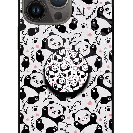 Cute Panda iPhone 13 Pro Glass Case