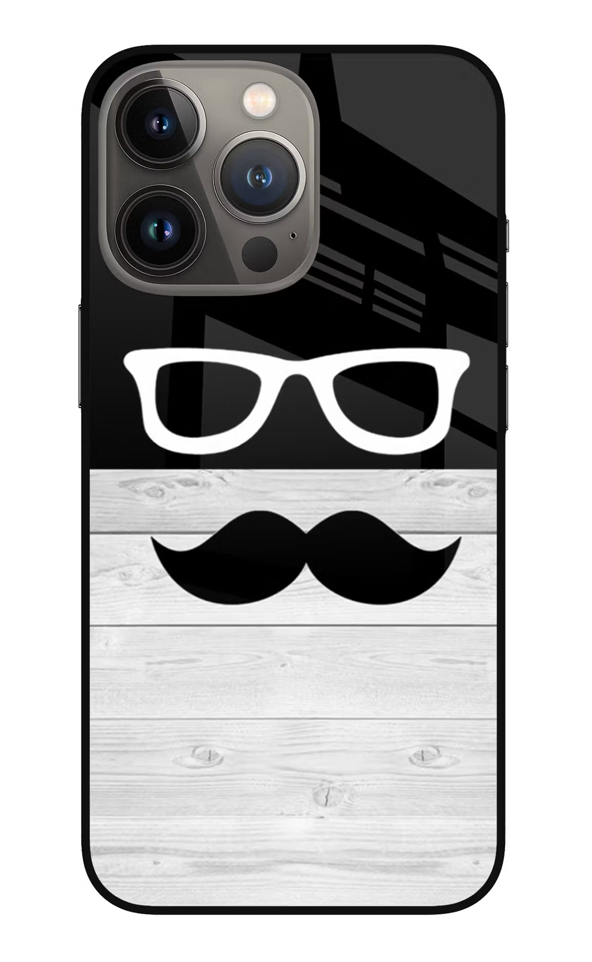 Mustache iPhone 13 Pro Max Glass Case Back Cover by Casekaro