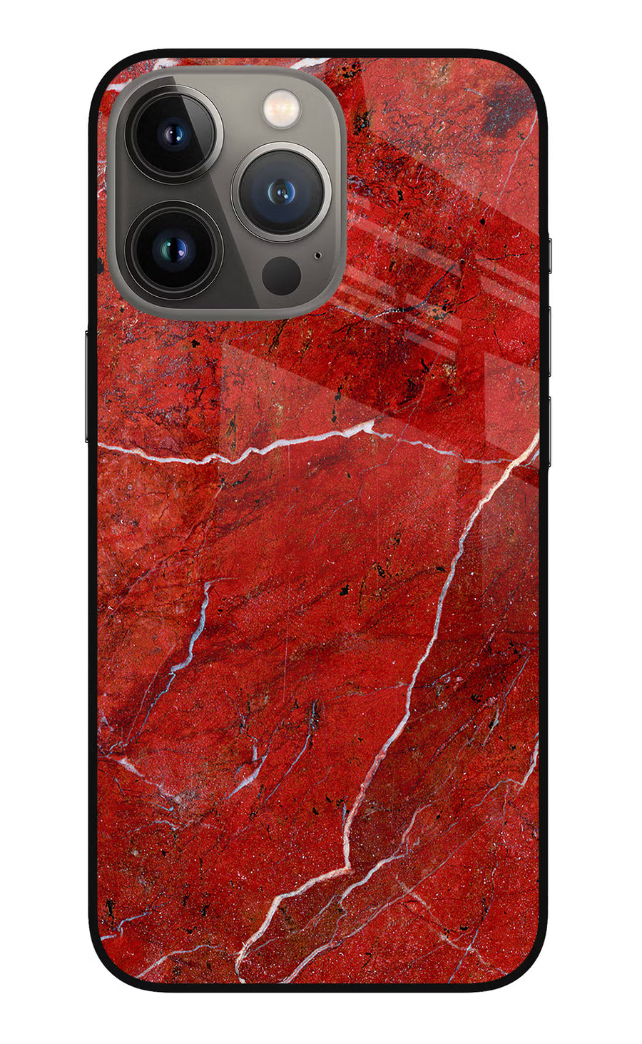 Red Marble Design iPhone 13 Pro Max Back Cover, Metal case