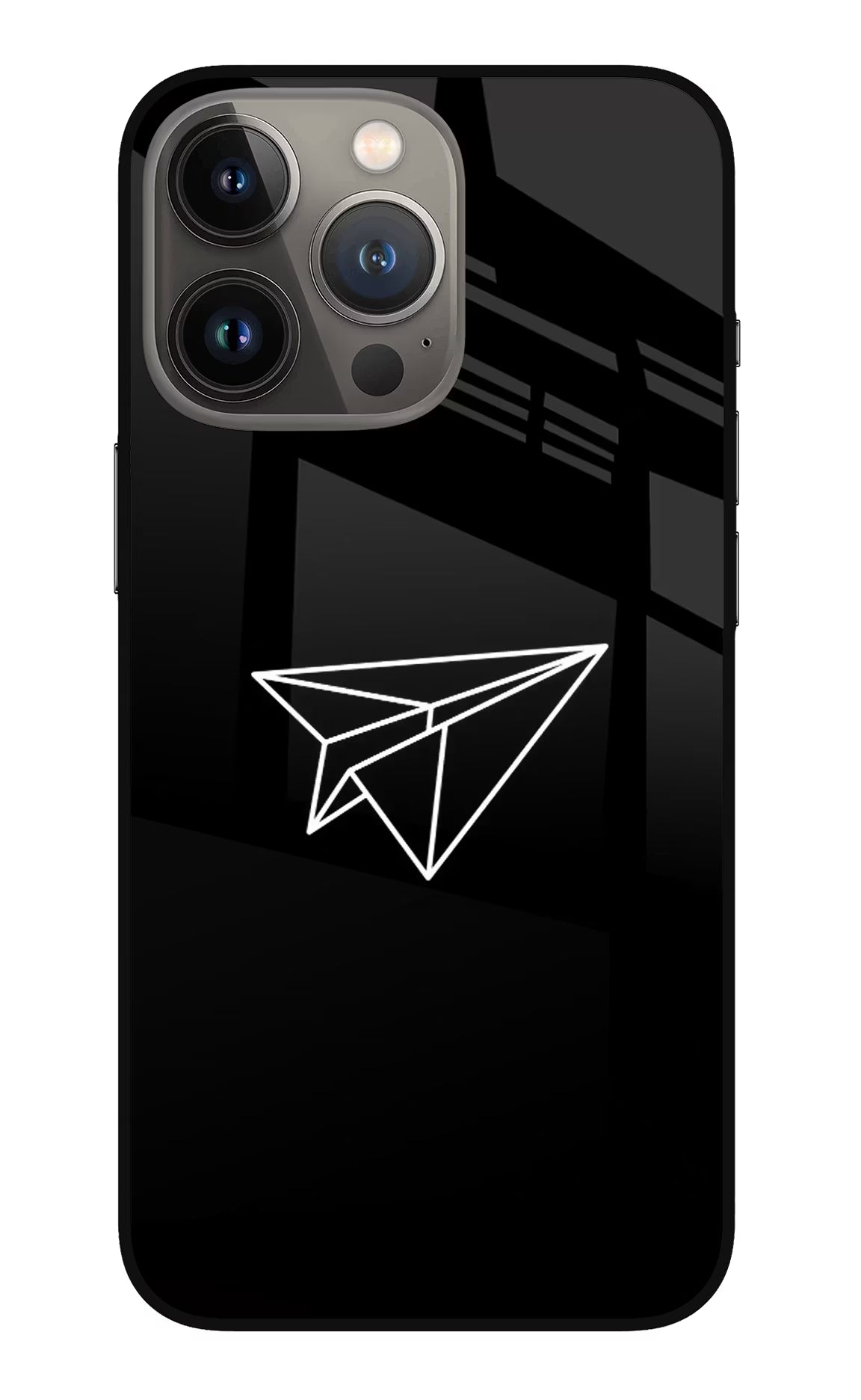 Paper Plane White iPhone 13 Pro Max Glass Case Back Cover by Casekaro