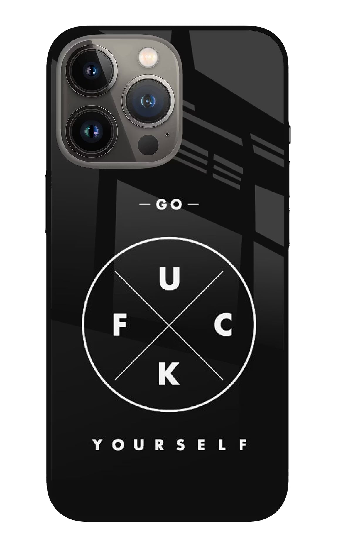 Go Fuck Yourself iPhone 13 Pro Max Glass Case Back Cover by Casekaro