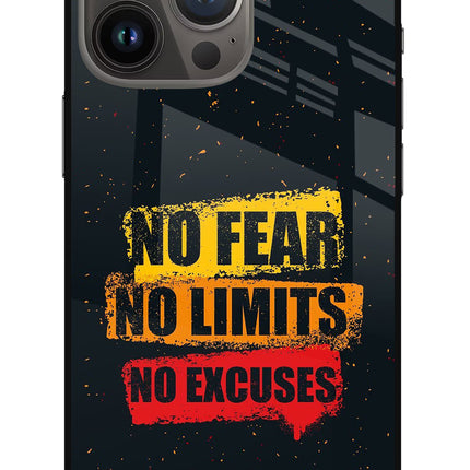 No Fear No Limits No Excuse iPhone 13 Pro Max Glass Case