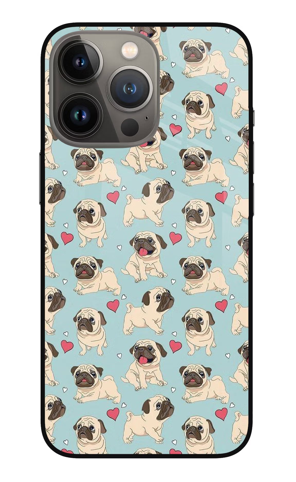 Pug Dog iPhone 13 Pro Max Glass Case Back Cover by Casekaro