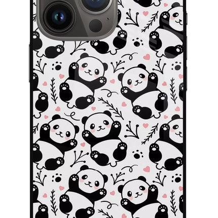 Cute Panda iPhone 13 Pro Max Glass Case