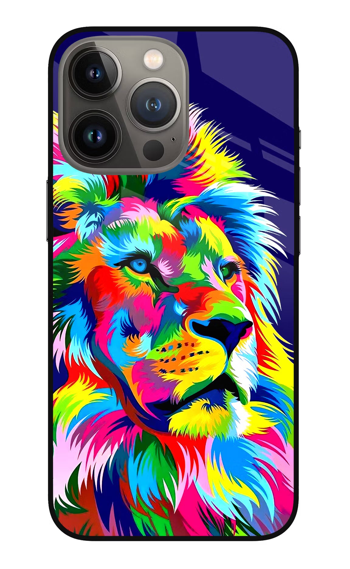 Vector Art Lion iPhone 13 Pro Max Glass Case Back Cover by Casekaro