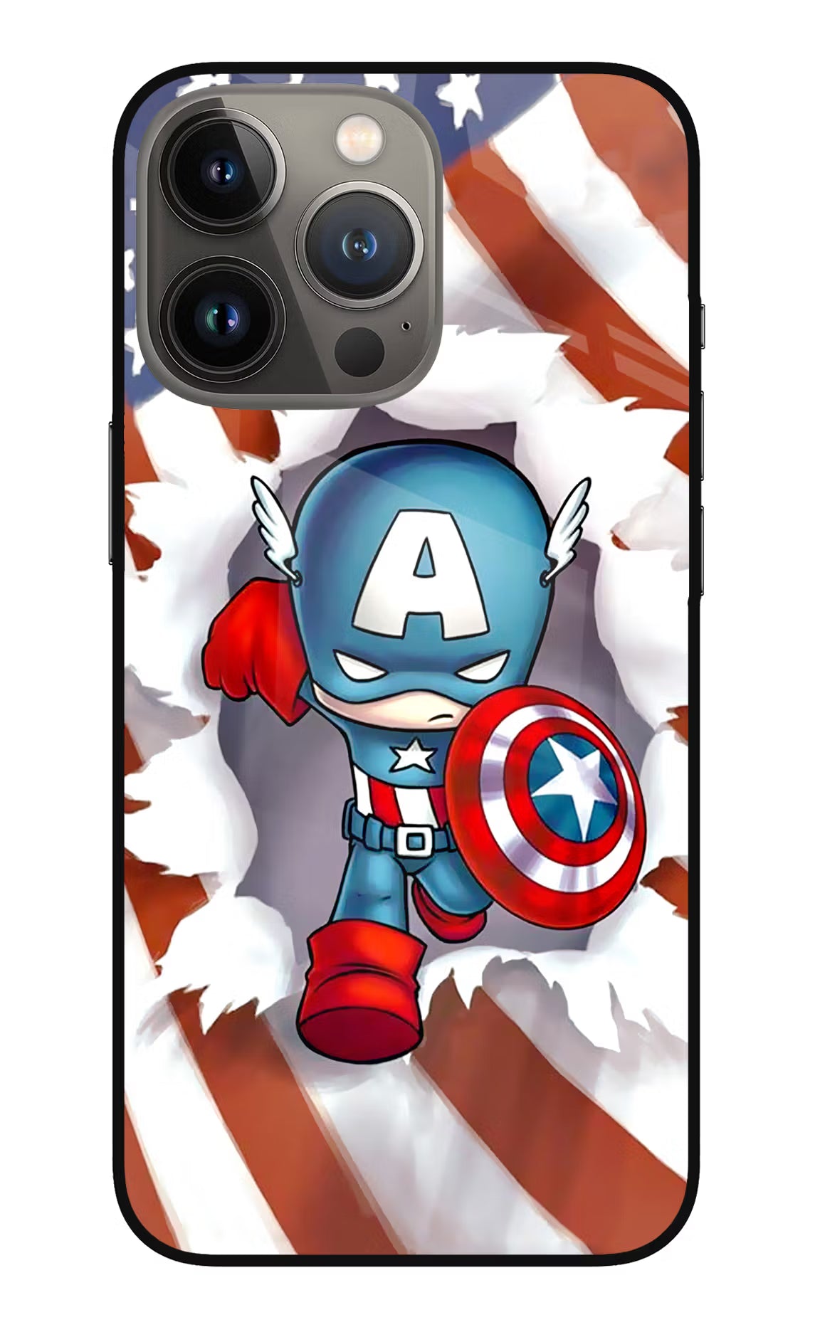 Captain America iPhone 13 Pro Max Glass Case Back Cover by Casekaro