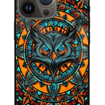 Angry Owl Art iPhone 13 Pro Max Glass Case Back Cover by Casekaro