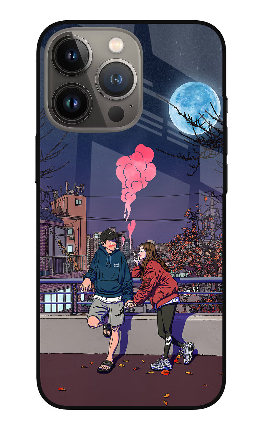 Chilling Couple iPhone 13 Pro Max Back Cover, Metal case