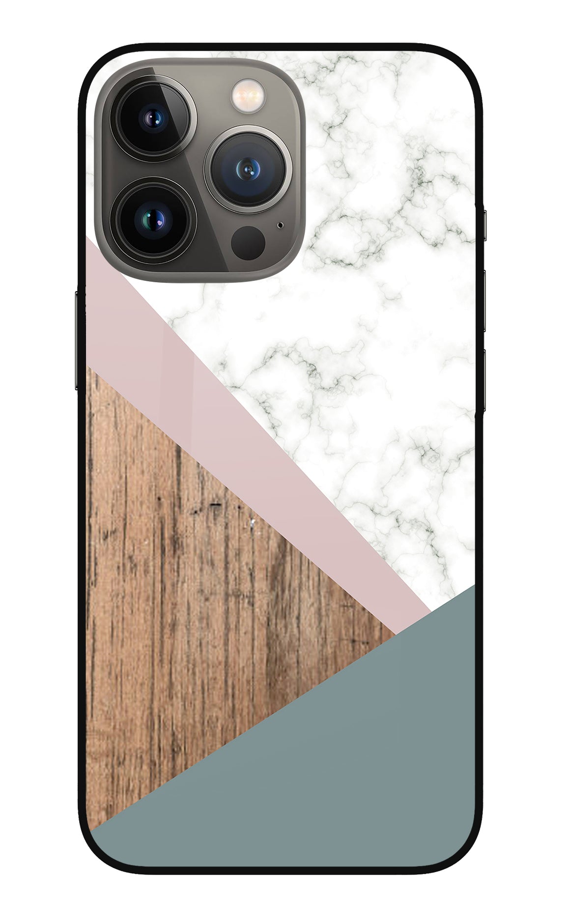 Marble wood Abstract iPhone 13 Pro Max Glass Case