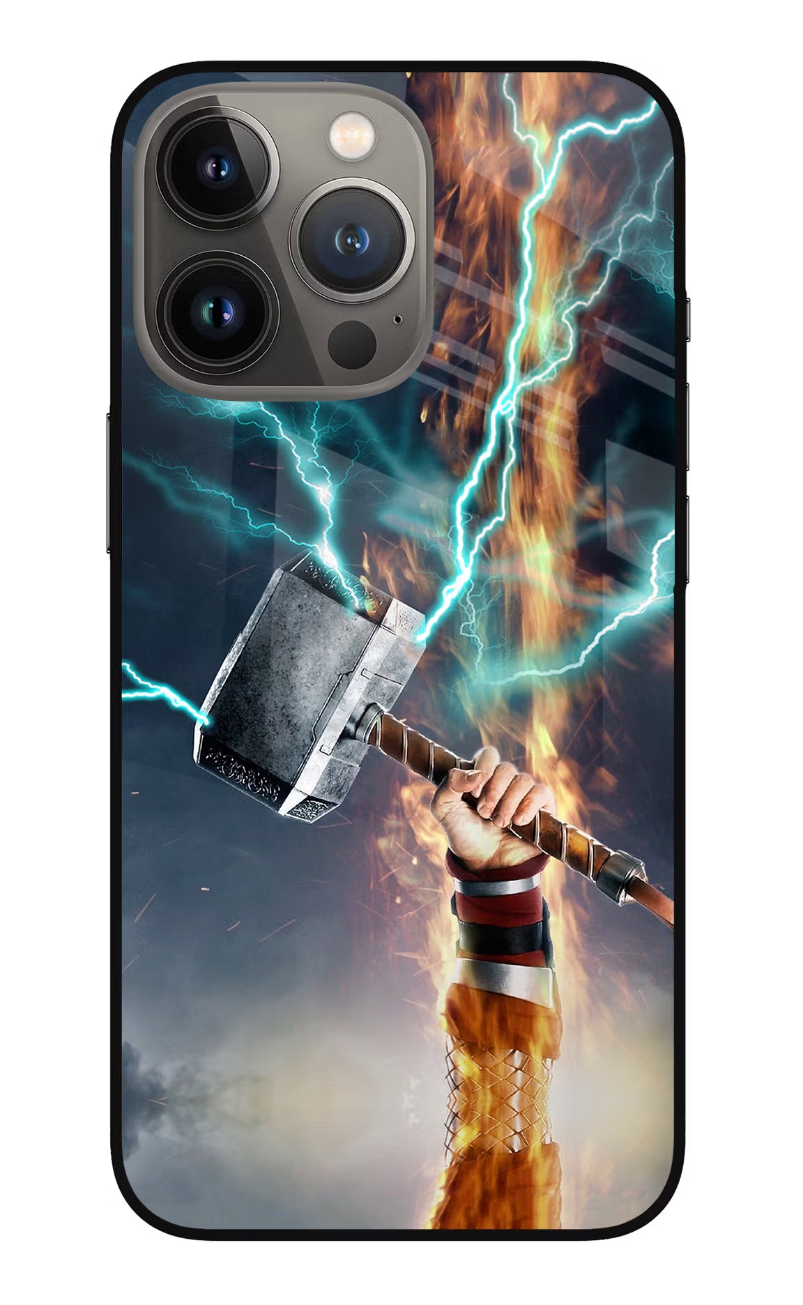 Thor Hammer Mjolnir iPhone 13 Pro Max Glass Case Back Cover by Casekaro