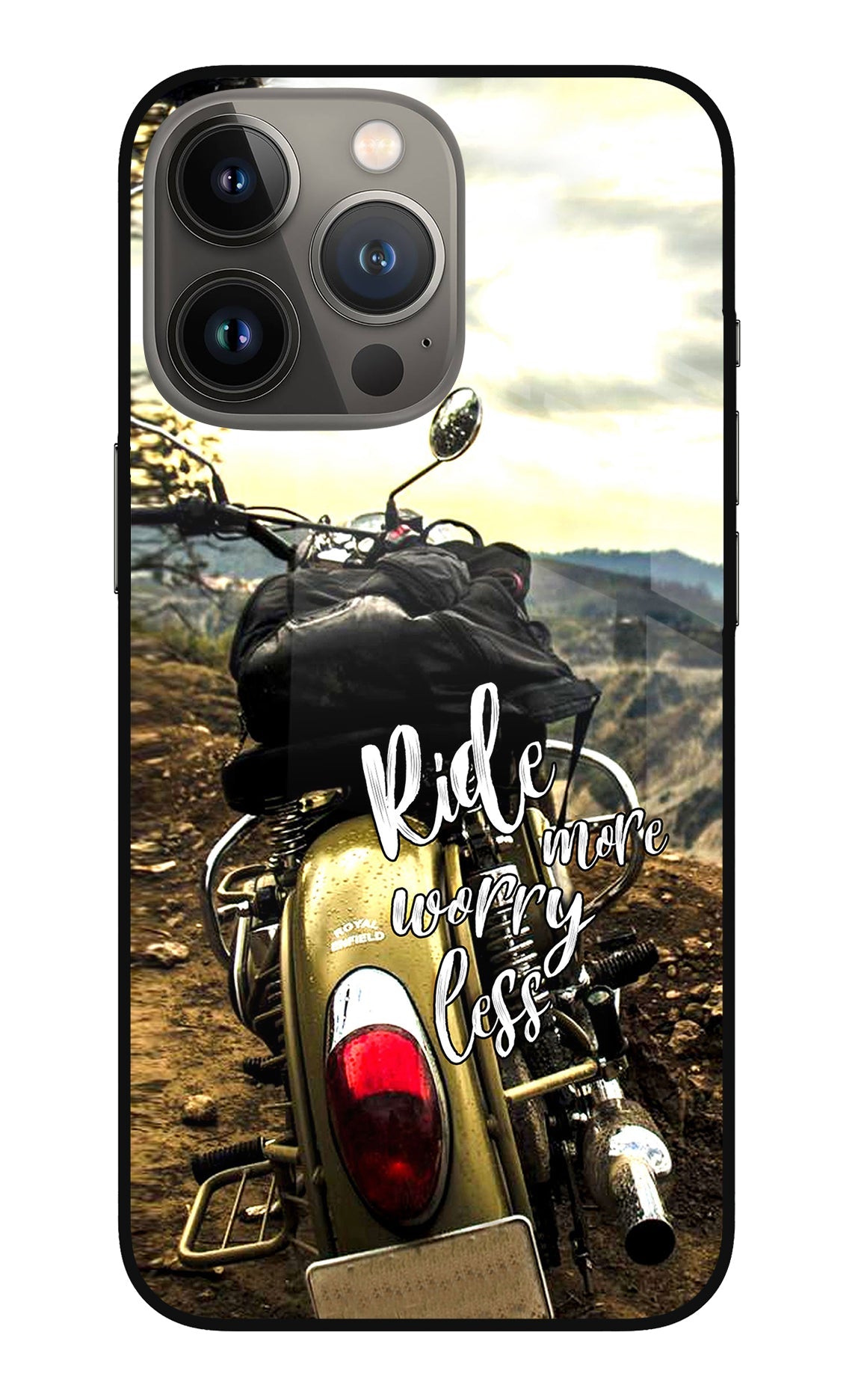 Ride More Worry Less iPhone 13 Pro Max Glass Case