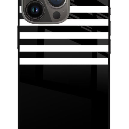 Black and White Print iPhone 13 Pro Max Glass Case