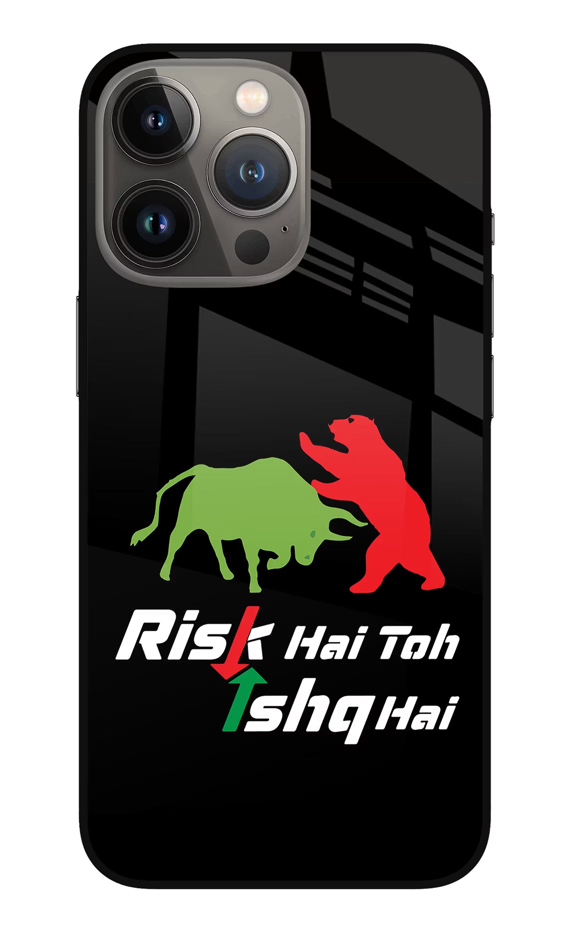 Risk Hai Toh Ishq Hai iPhone 13 Pro Max Glass Case Back Cover by Casekaro