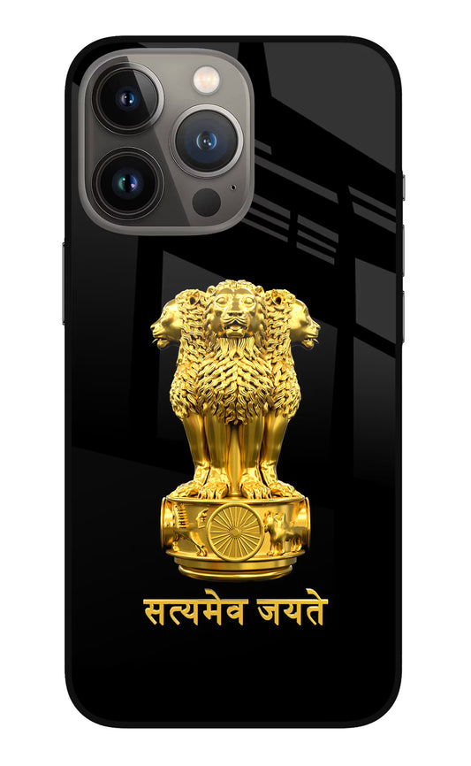 Satyamev Jayate Golden iPhone 13 Pro Max Glass Case