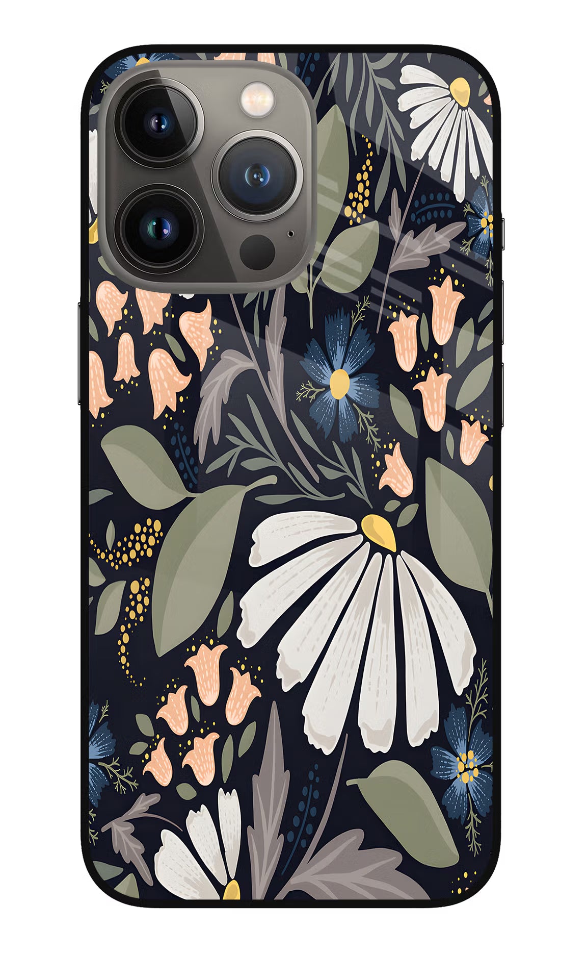 Flowers Art iPhone 13 Pro Max Glass Case Back Cover by Casekaro