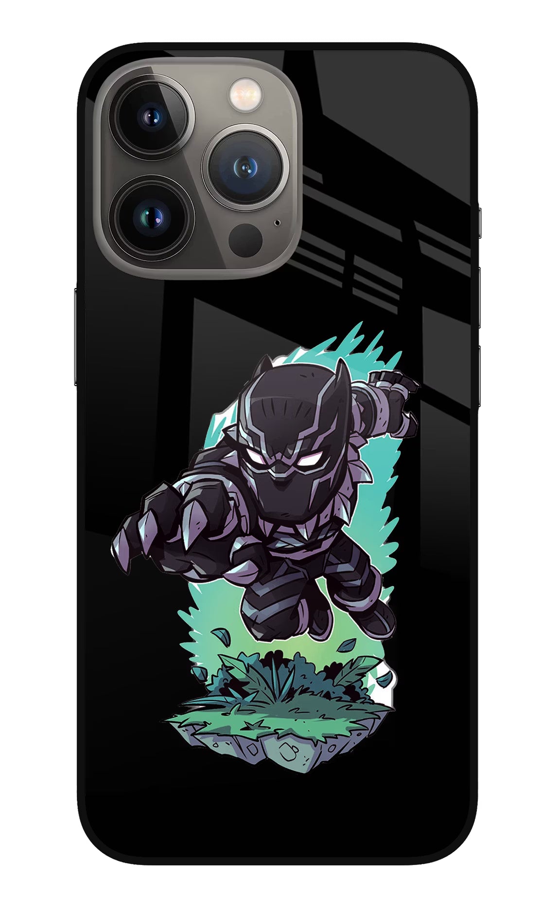 Black Panther iPhone 13 Pro Max Glass Case Back Cover by Casekaro