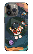 Cartoon Astronaut iPhone 13 Pro Max Glass Case