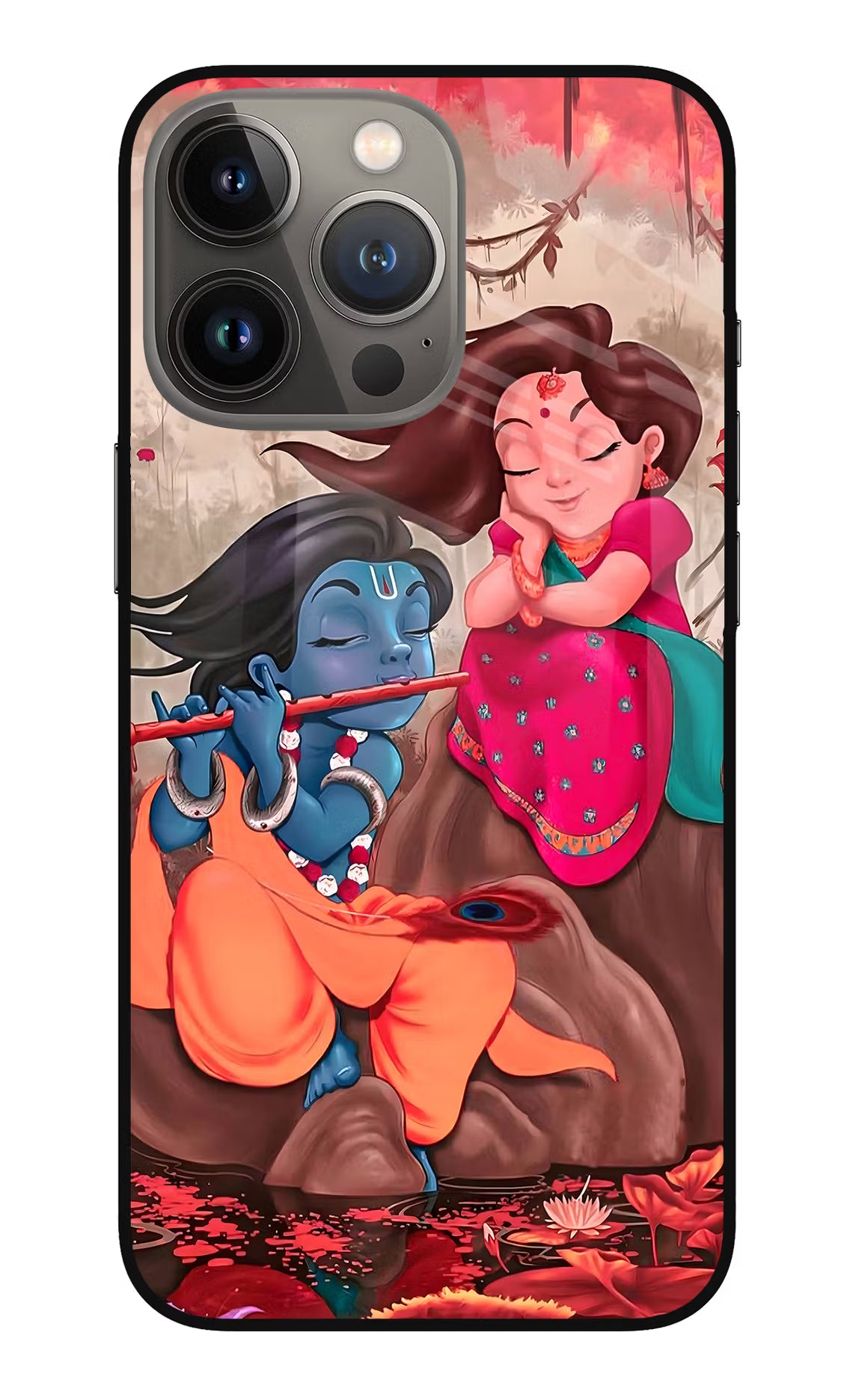 Radhe Krishna iPhone 13 Pro Max Glass Case Back Cover by Casekaro