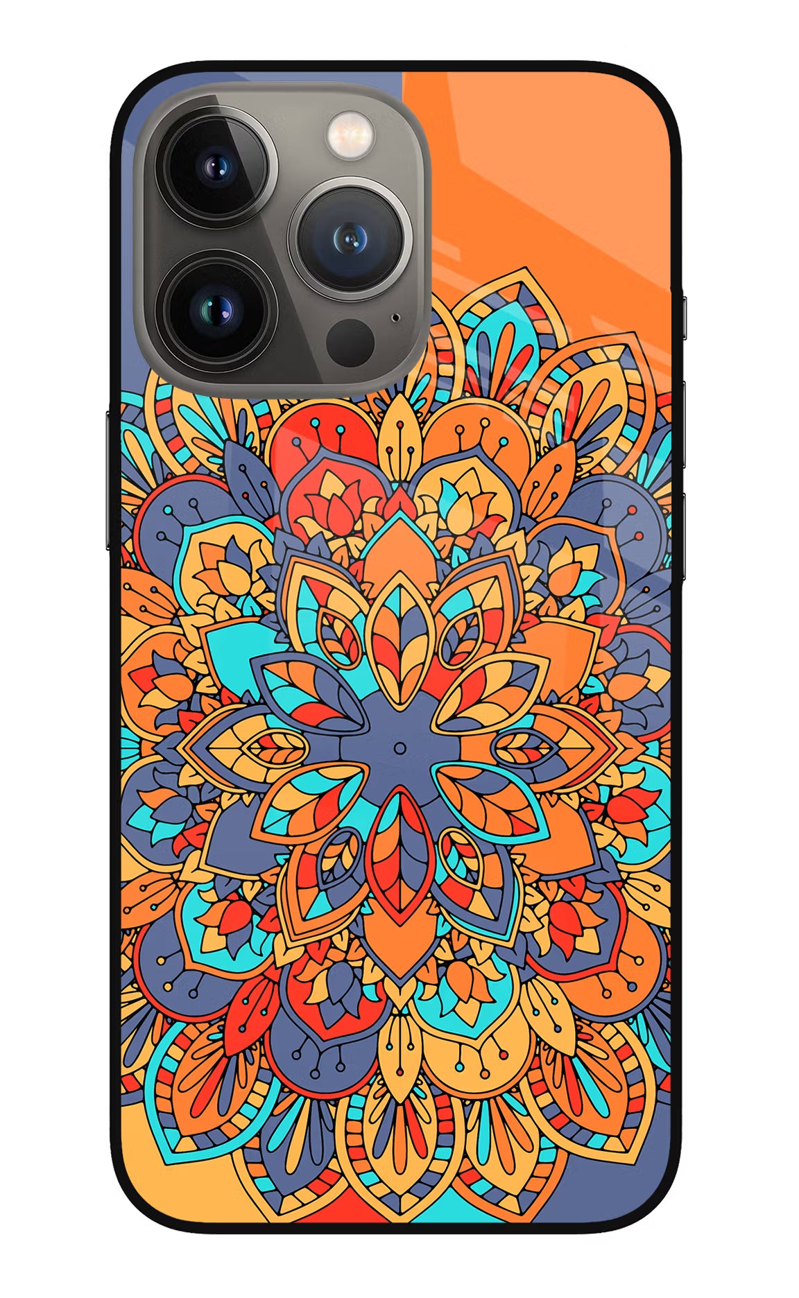 Color Mandala iPhone 13 Pro Max Glass Case Back Cover by Casekaro