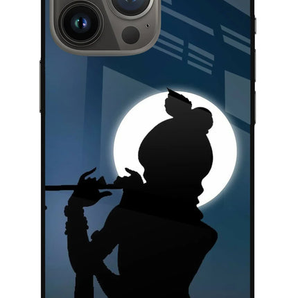 Shri Krishna Silhouette iPhone 13 Pro Max Glass Case