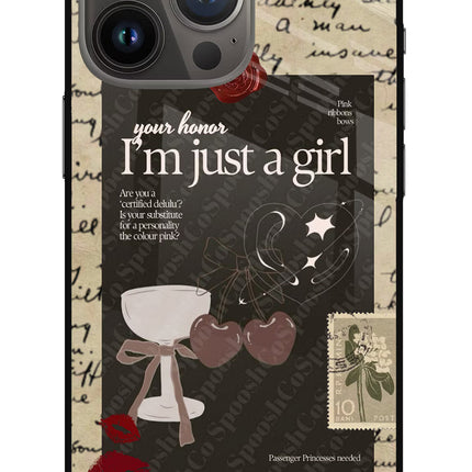 I am just a girl iPhone 13 Pro Max Glass Case