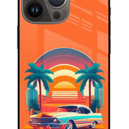 Palm Drive 80s iPhone 13 Pro Max Glass Case