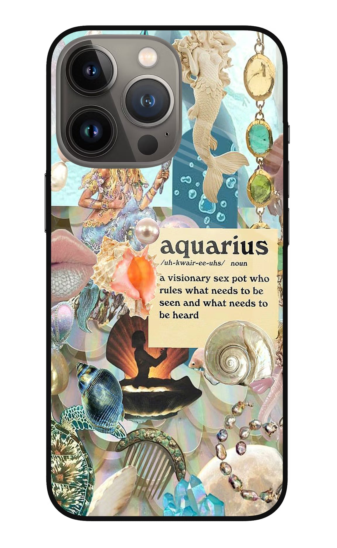 Aquarius Zodiac iPhone 13 Pro Max Glass Case