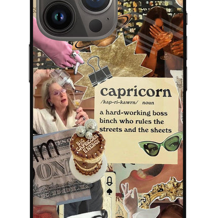 Capricorn Zodiac iPhone 13 Pro Max Glass Case