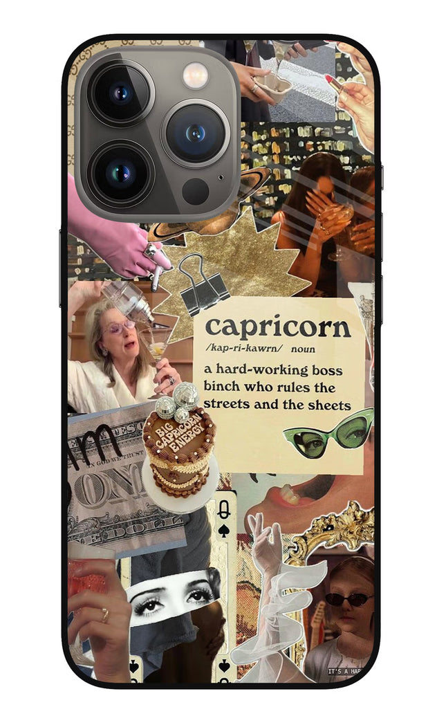 Capricorn Zodiac iPhone 13 Pro Max Glass Case