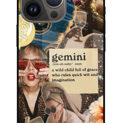 Gemini Zodiac iPhone 13 Pro Max Glass Case