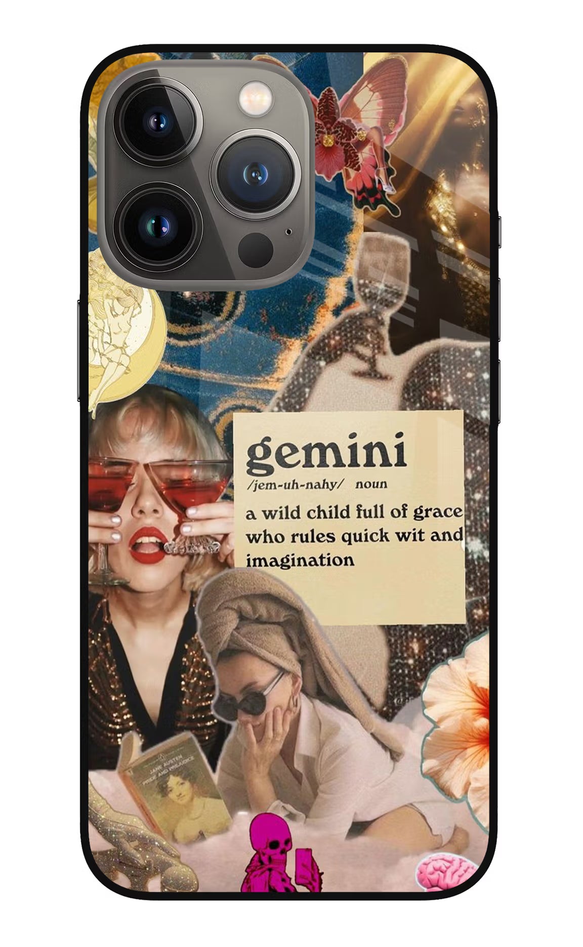 Gemini Zodiac iPhone 13 Pro Max Glass Case Back Cover by Casekaro